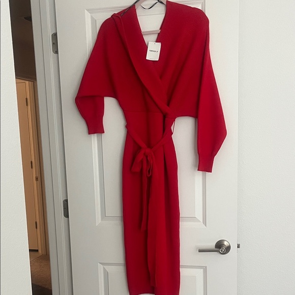 Forever 21 Dresses & Skirts - Forever 21 Vibrant Red Knit sweater Dress NWT Sz 2X